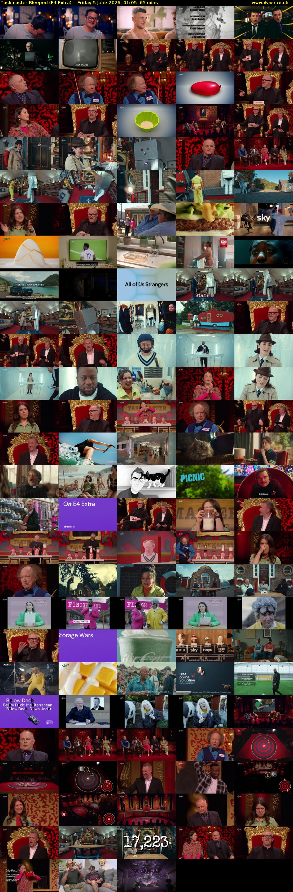 Taskmaster Bleeped (E4 Extra) Friday 5 June 2026 01:05 - 02:10