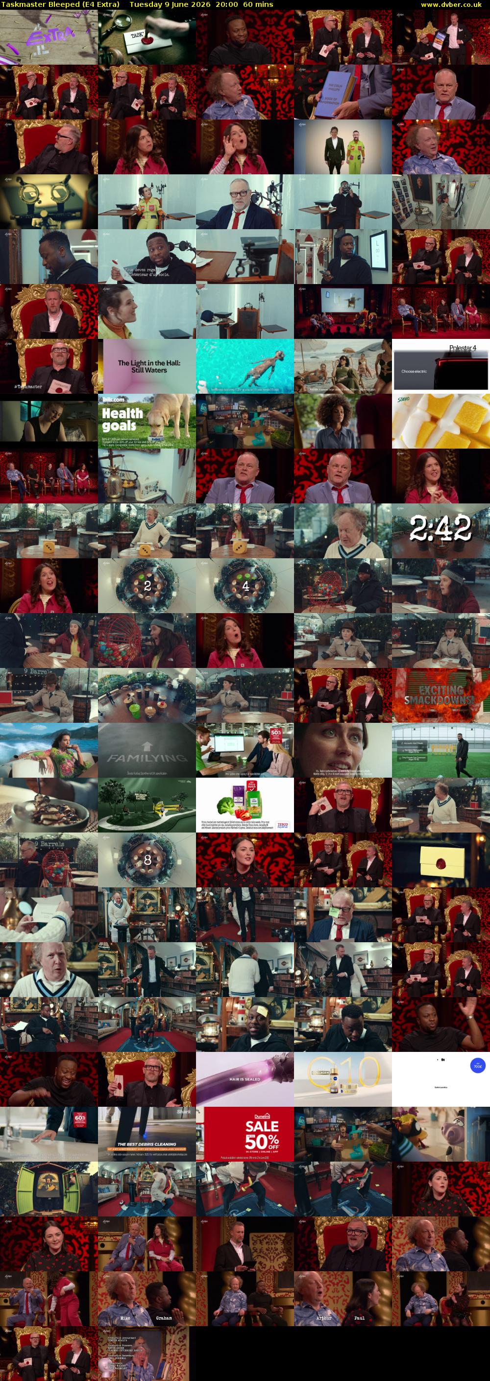 Taskmaster Bleeped (E4 Extra) Tuesday 9 June 2026 20:00 - 21:00