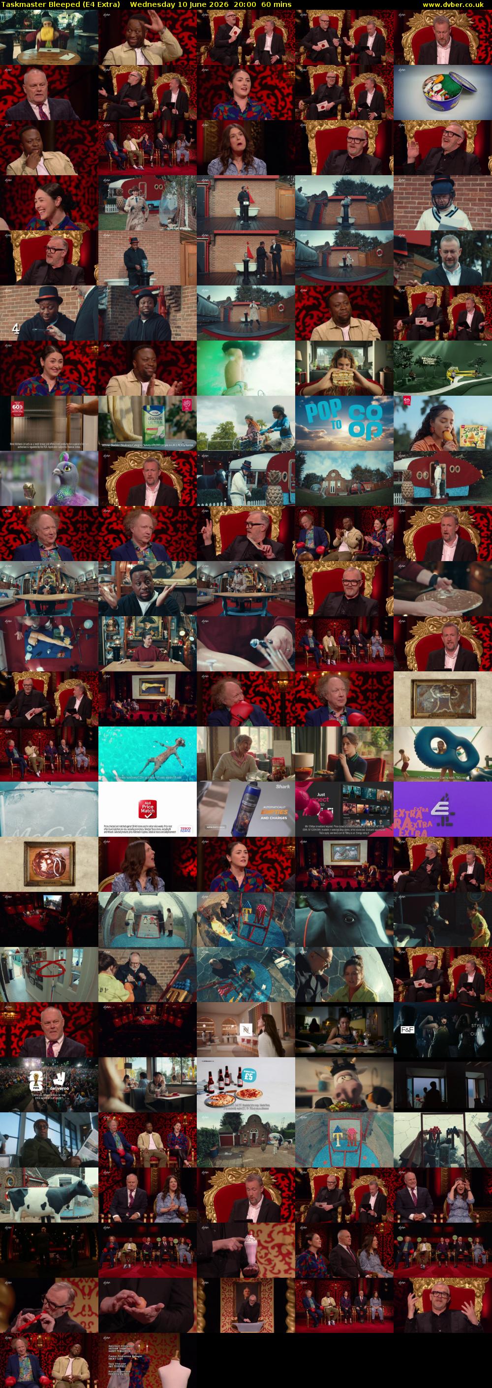 Taskmaster Bleeped (E4 Extra) Wednesday 10 June 2026 20:00 - 21:00