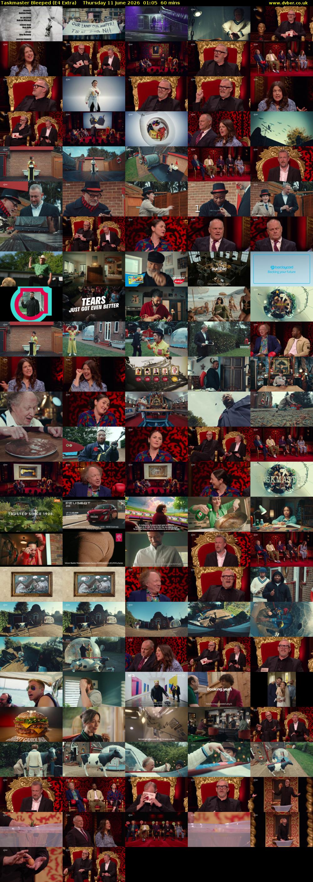 Taskmaster Bleeped (E4 Extra) Thursday 11 June 2026 01:05 - 02:05