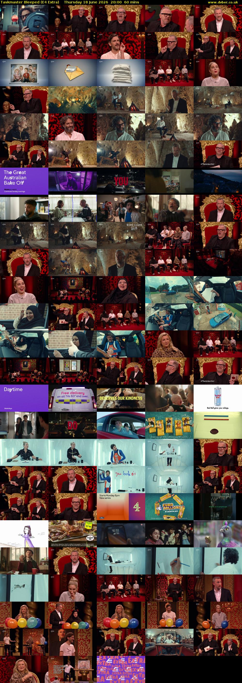 Taskmaster Bleeped (E4 Extra) Thursday 18 June 2026 20:00 - 21:00