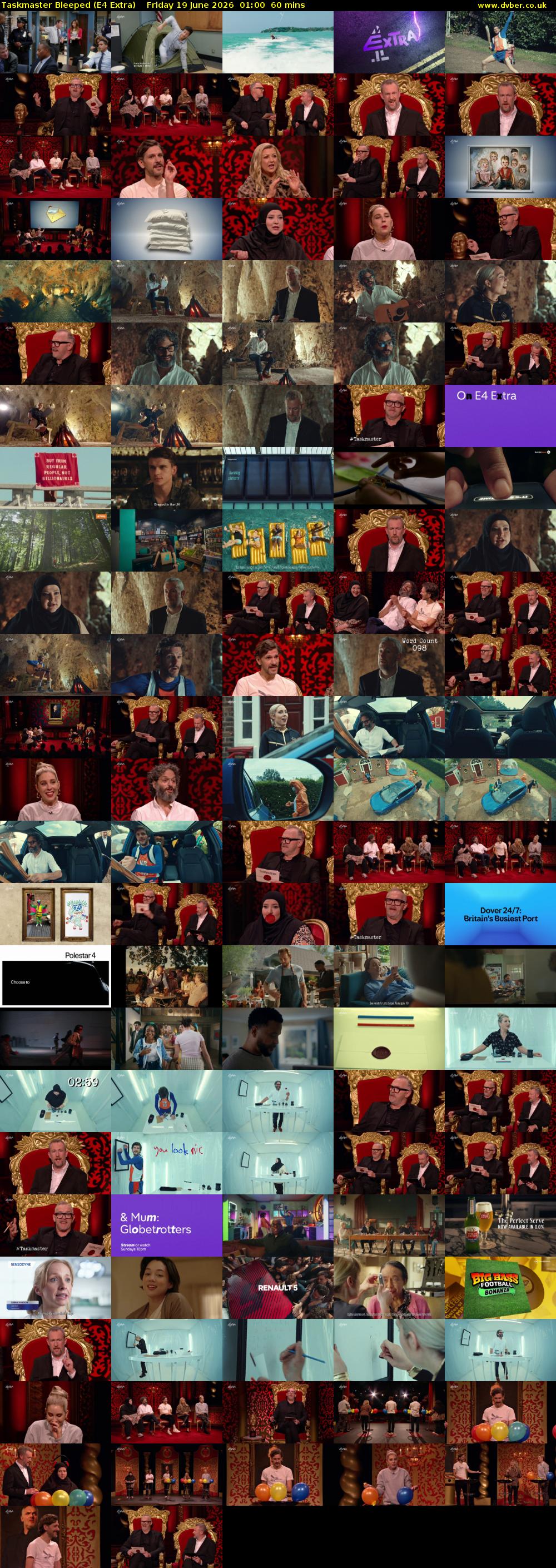 Taskmaster Bleeped (E4 Extra) Friday 19 June 2026 01:00 - 02:00