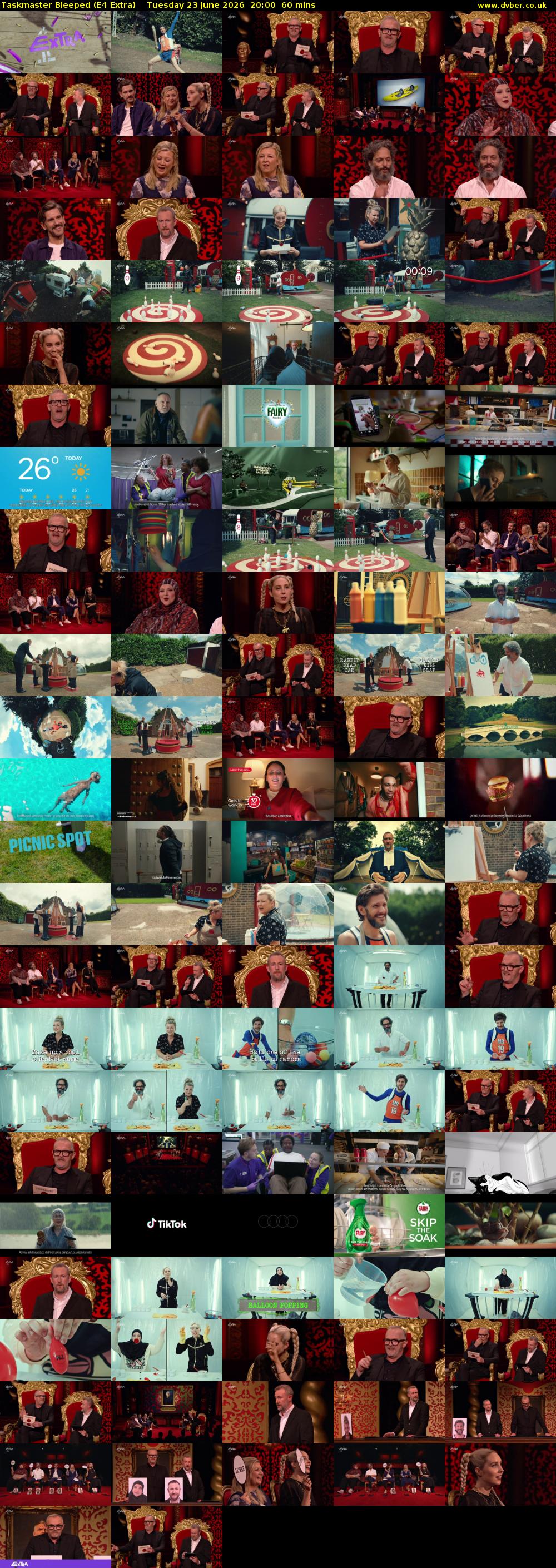 Taskmaster Bleeped (E4 Extra) Tuesday 23 June 2026 20:00 - 21:00