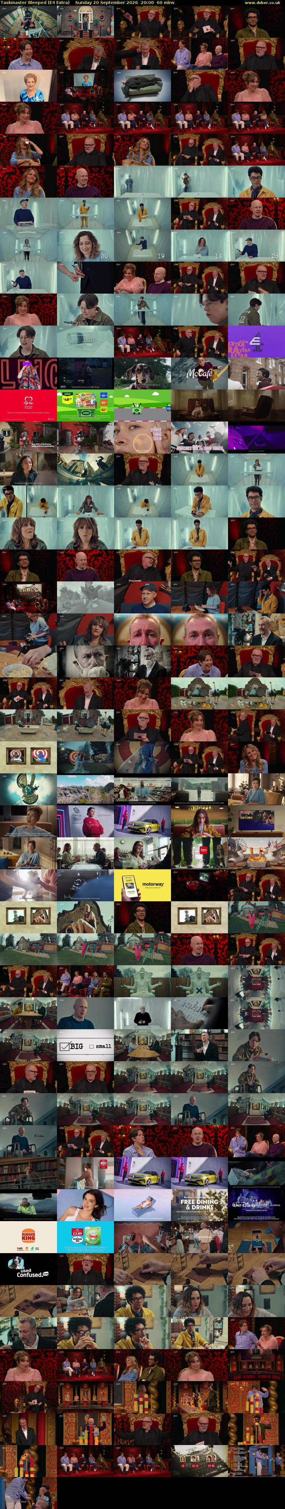Taskmaster Bleeped (E4 Extra) Sunday 20 September 2026 20:00 - 21:00