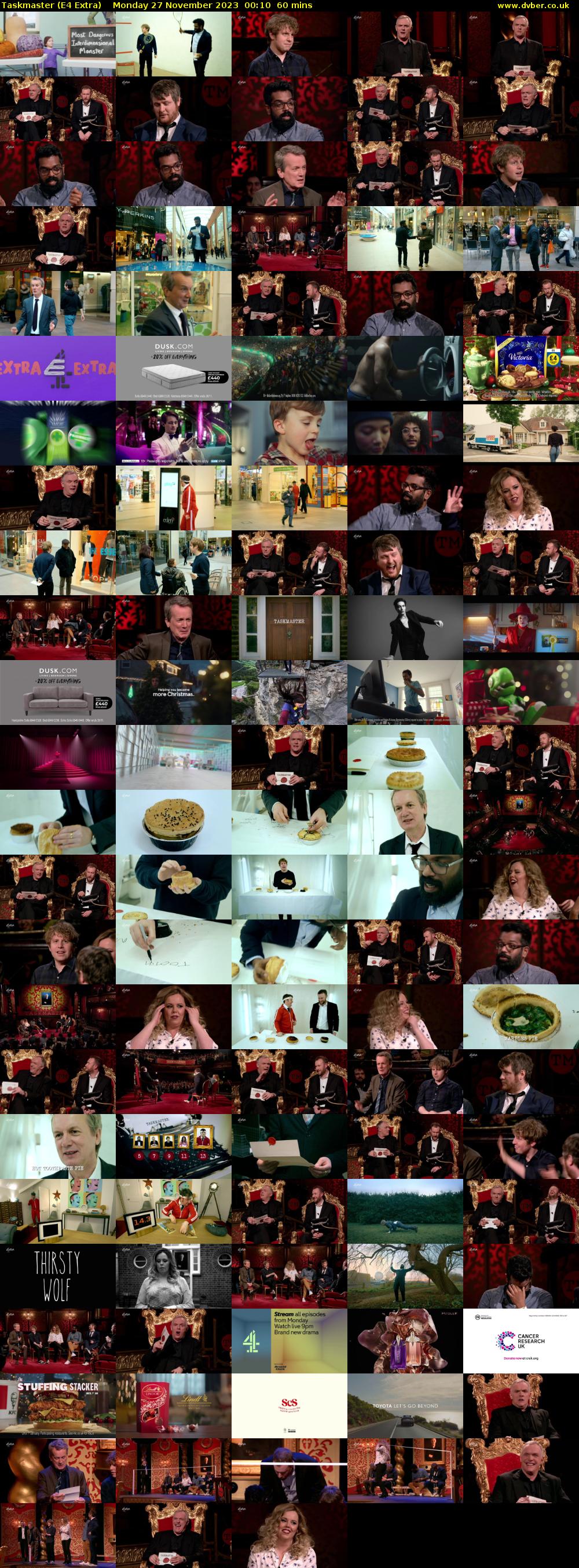 Taskmaster (E4 Extra) Monday 27 November 2023 00:10 - 01:10