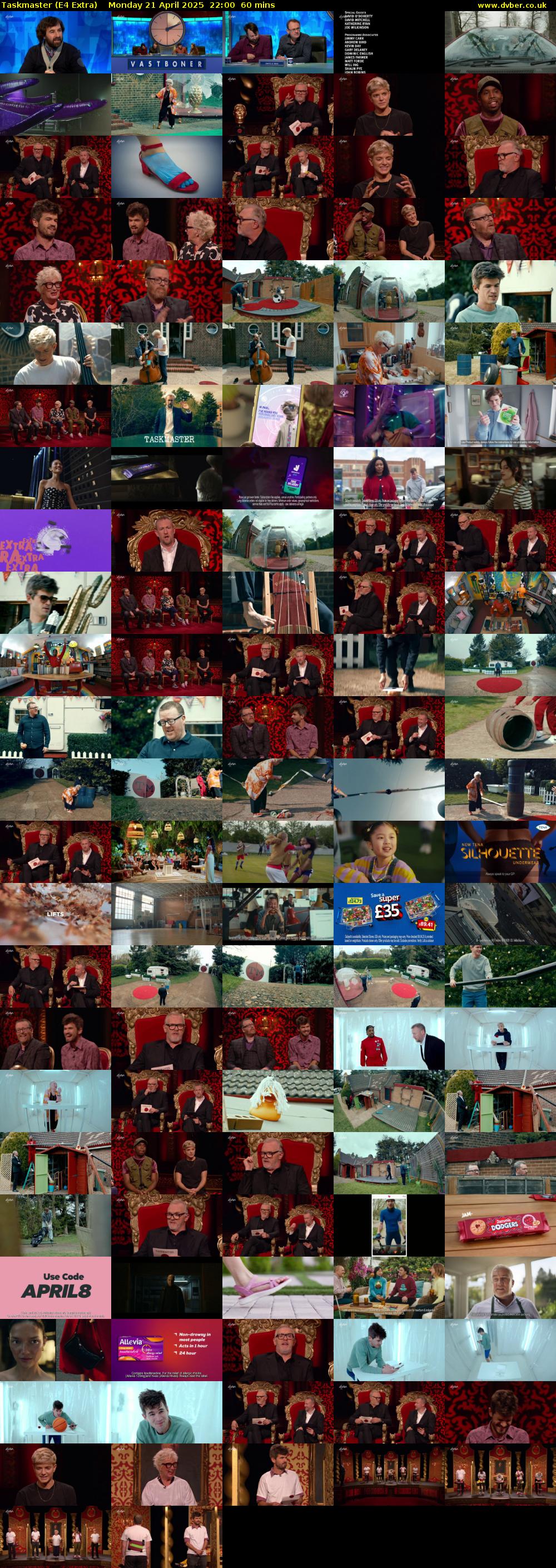 Taskmaster (E4 Extra) Monday 21 April 2025 22:00 - 23:00