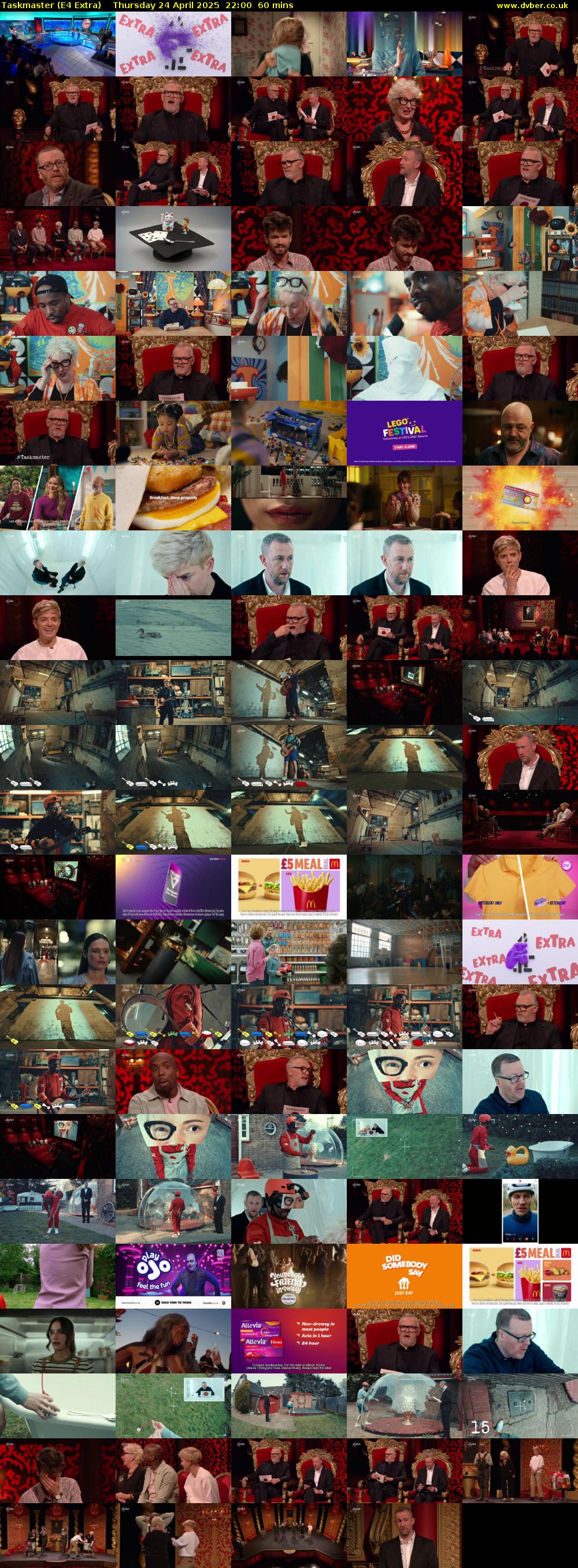 Taskmaster (E4 Extra) Thursday 24 April 2025 22:00 - 23:00