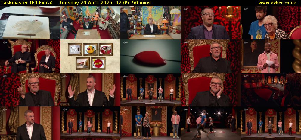 Taskmaster (E4 Extra) Tuesday 29 April 2025 02:05 - 02:55