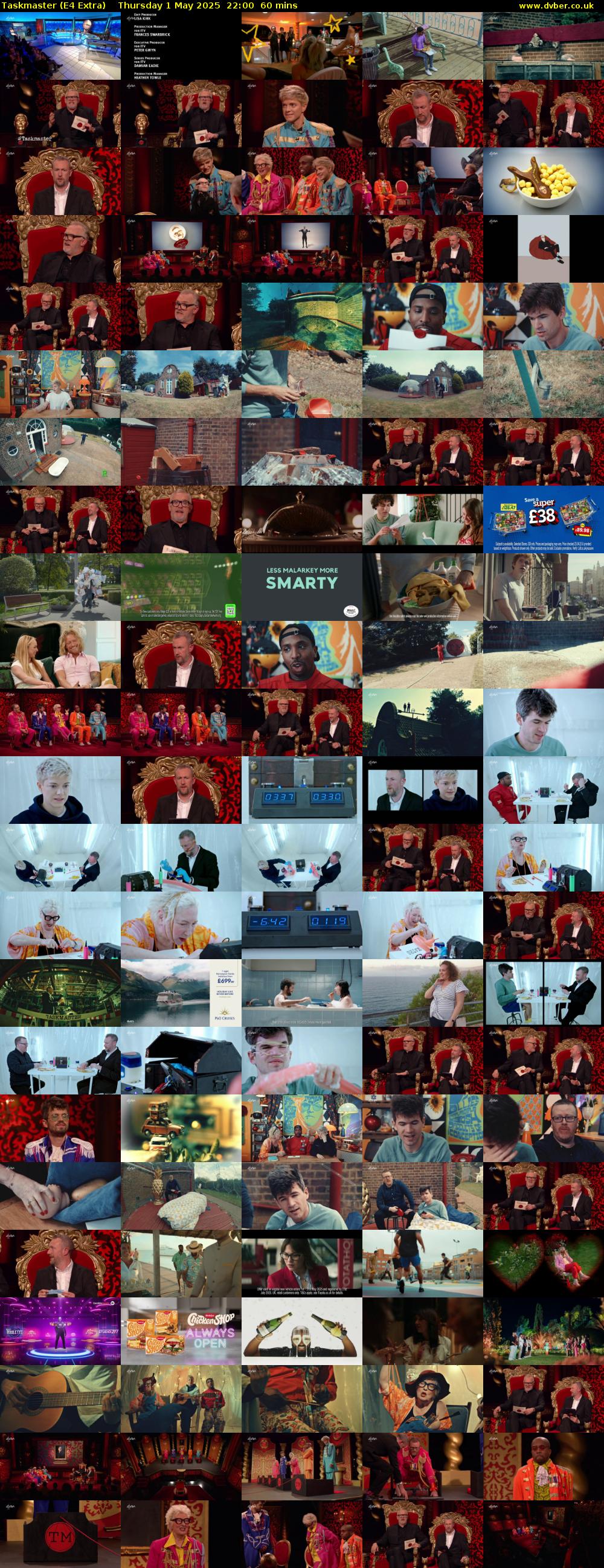 Taskmaster (E4 Extra) Thursday 1 May 2025 22:00 - 23:00