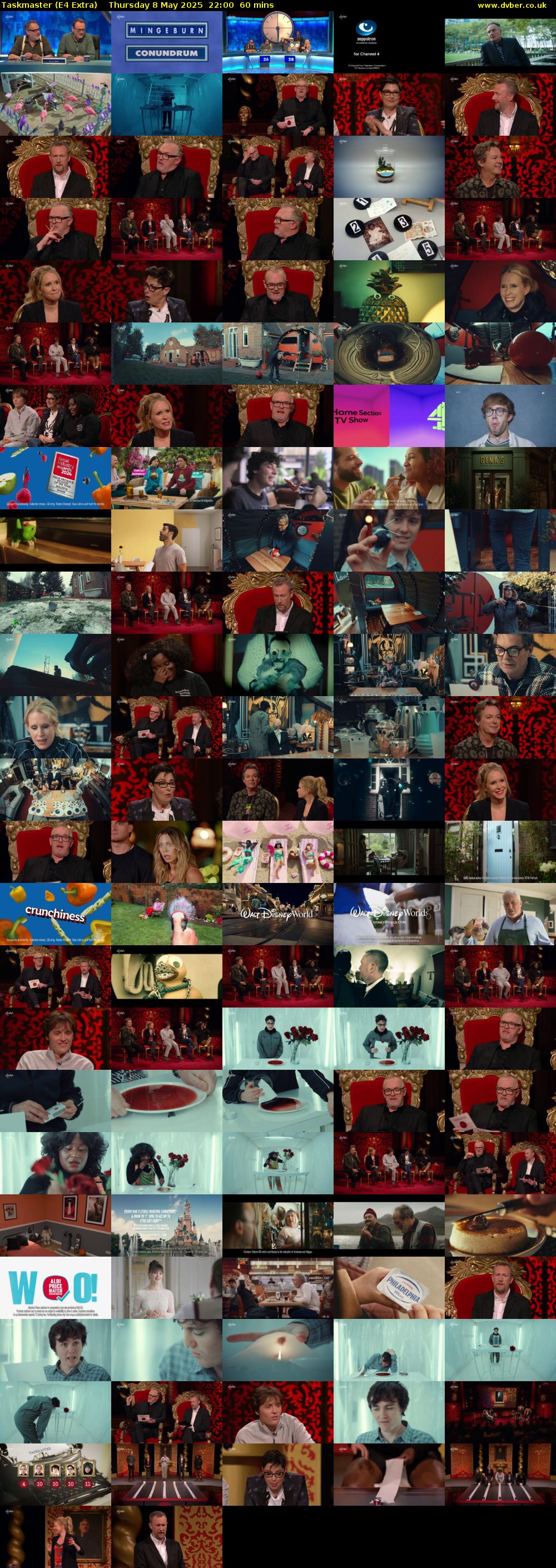 Taskmaster (E4 Extra) Thursday 8 May 2025 22:00 - 23:00