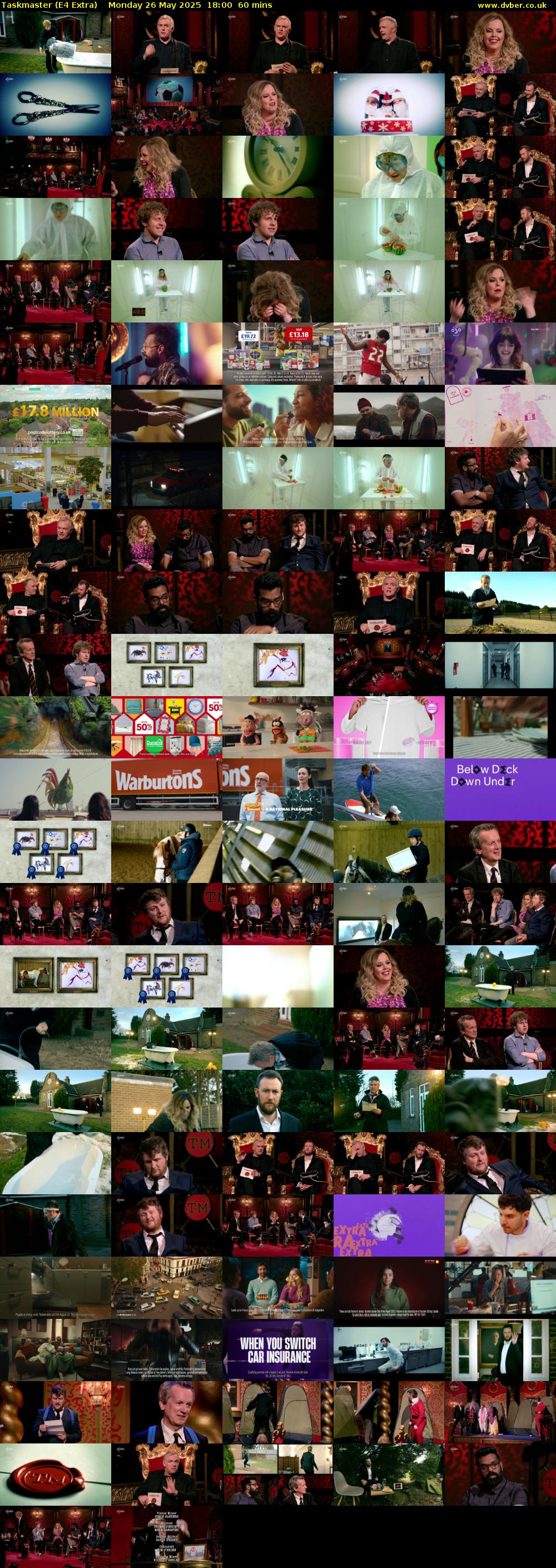 Taskmaster (E4 Extra) Monday 26 May 2025 18:00 - 19:00