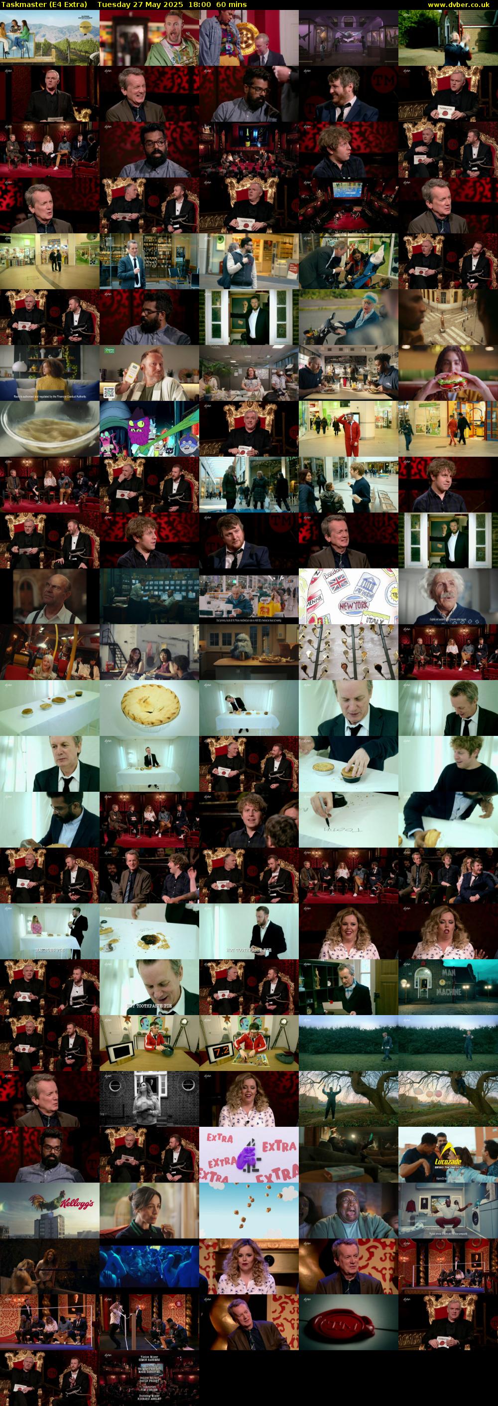 Taskmaster (E4 Extra) Tuesday 27 May 2025 18:00 - 19:00