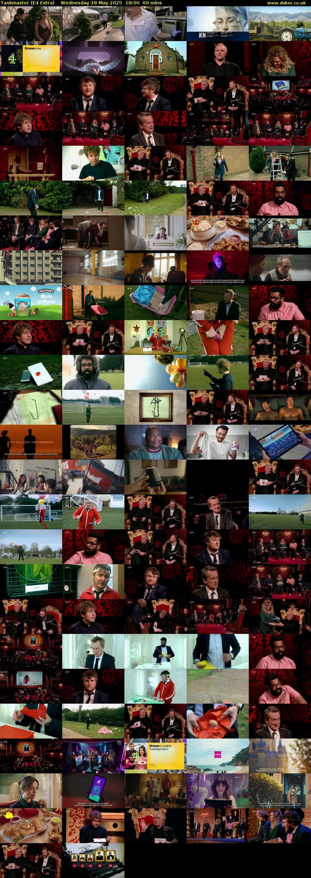 Taskmaster (E4 Extra) Wednesday 28 May 2025 18:00 - 19:00
