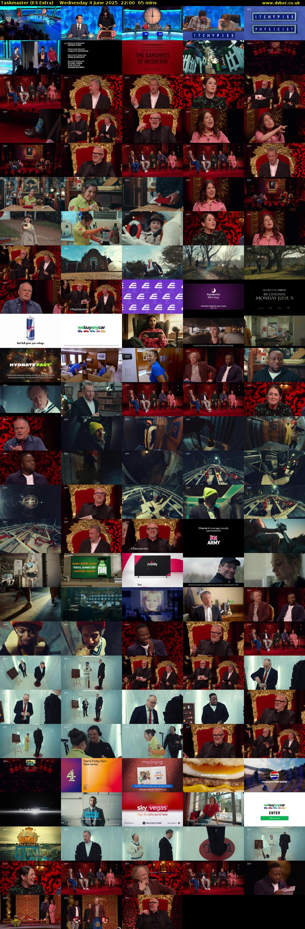 Taskmaster (E4 Extra) Wednesday 4 June 2025 22:00 - 23:05