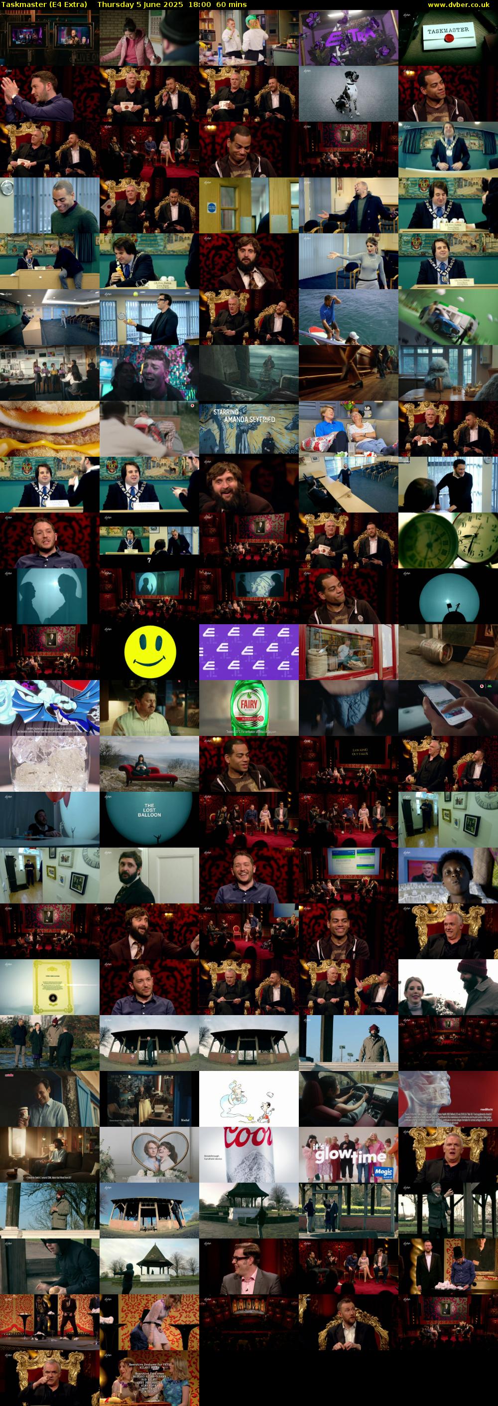 Taskmaster (E4 Extra) Thursday 5 June 2025 18:00 - 19:00