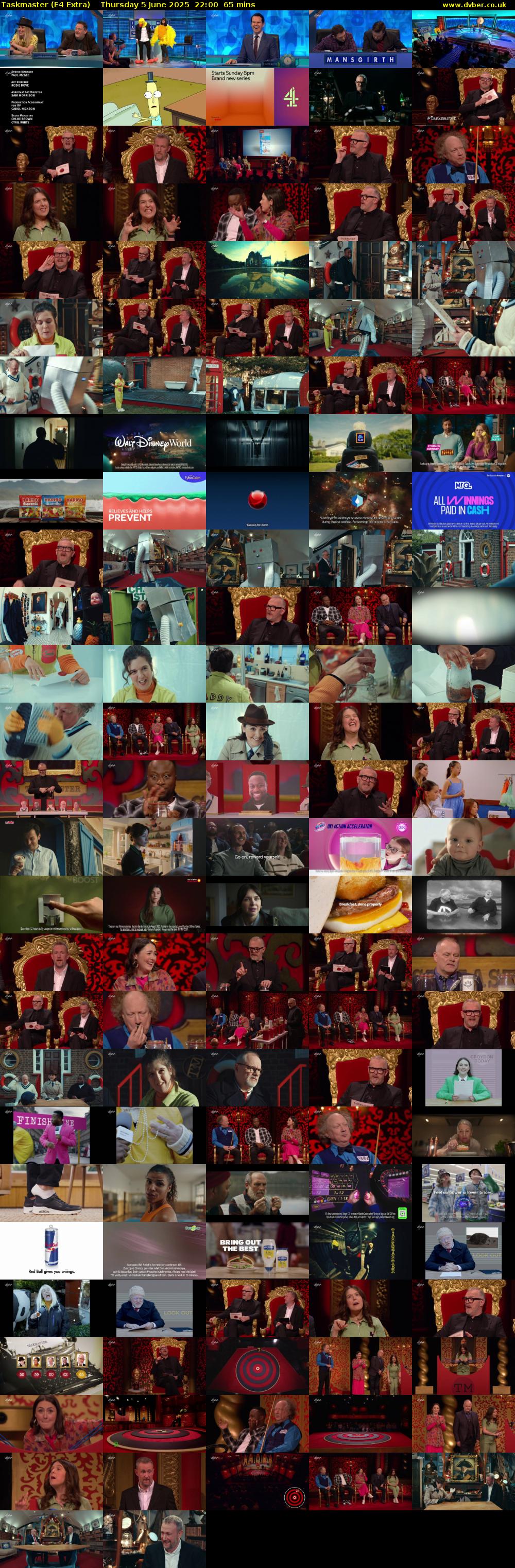 Taskmaster (E4 Extra) Thursday 5 June 2025 22:00 - 23:05
