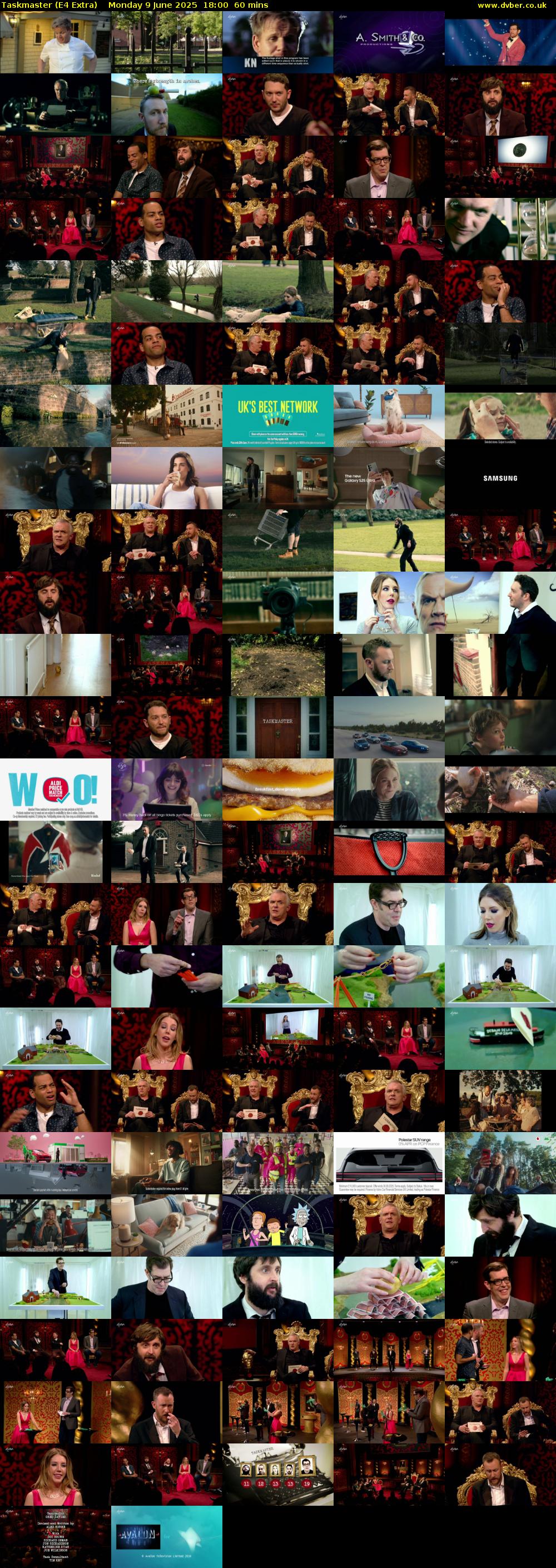 Taskmaster (E4 Extra) Monday 9 June 2025 18:00 - 19:00