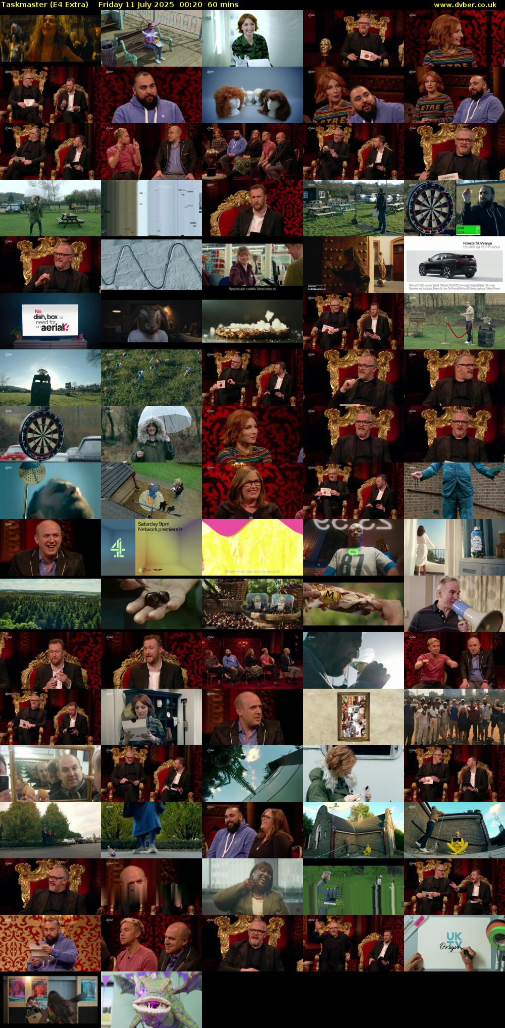 Taskmaster (E4 Extra) Friday 11 July 2025 00:20 - 01:20