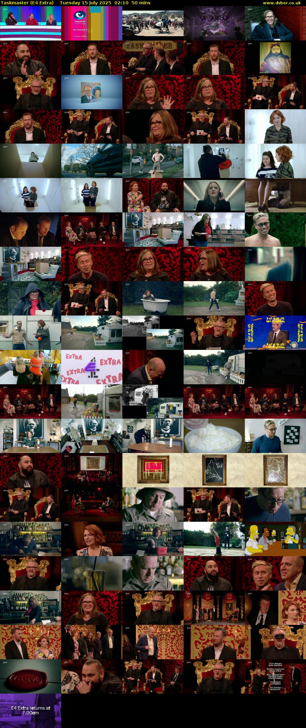 Taskmaster (E4 Extra) Tuesday 15 July 2025 02:10 - 03:00