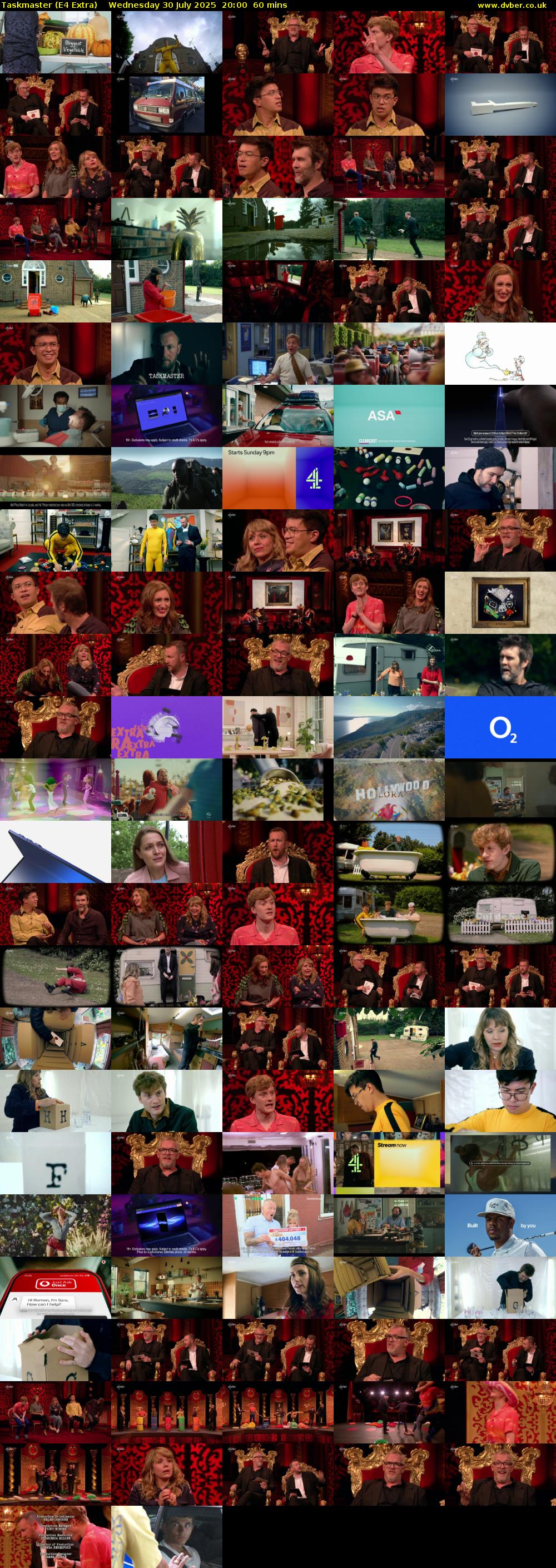 Taskmaster (E4 Extra) Wednesday 30 July 2025 20:00 - 21:00