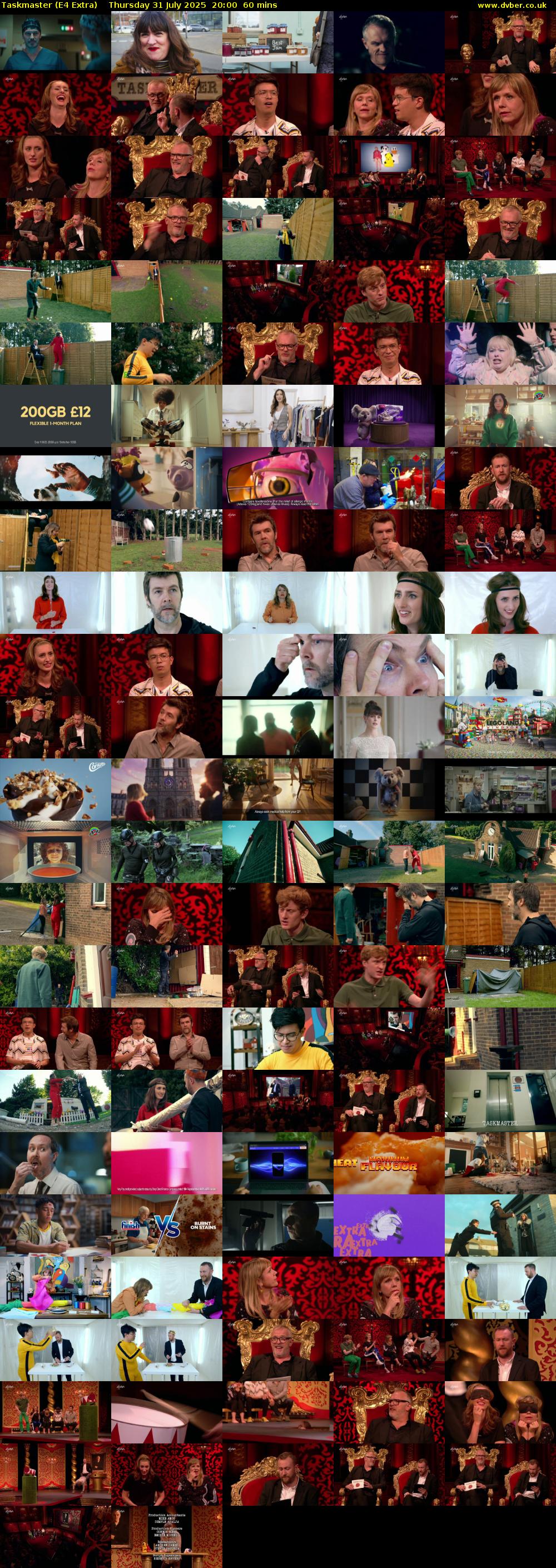Taskmaster (E4 Extra) Thursday 31 July 2025 20:00 - 21:00