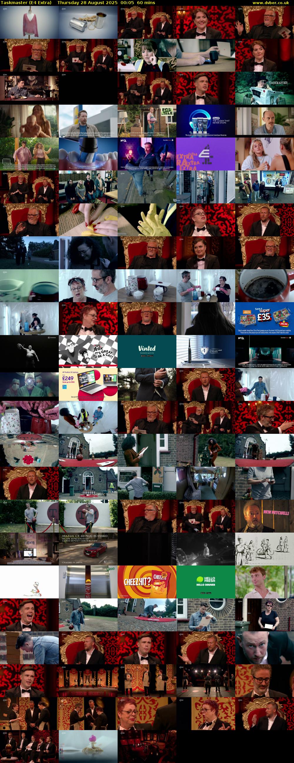 Taskmaster (E4 Extra) Thursday 28 August 2025 00:05 - 01:05