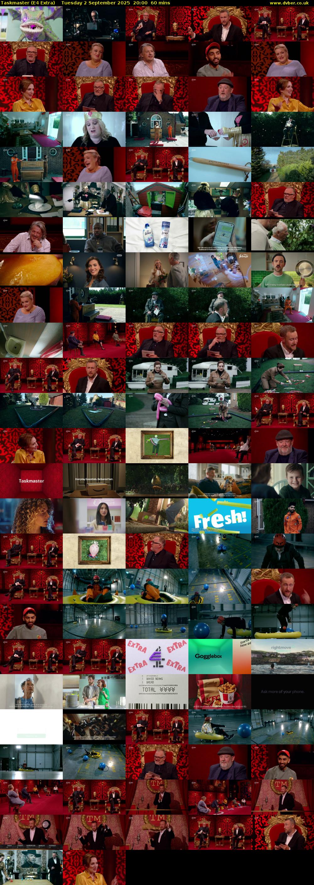 Taskmaster (E4 Extra) Tuesday 2 September 2025 20:00 - 21:00