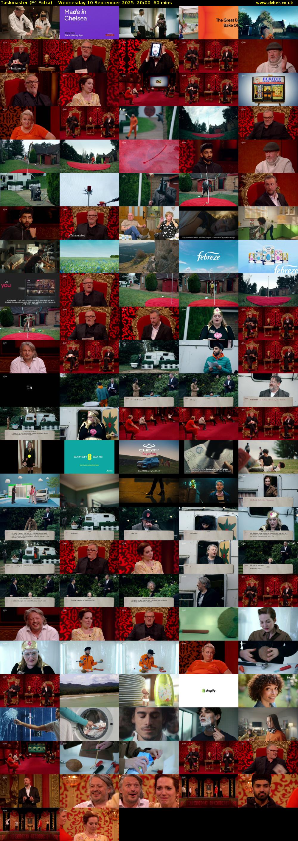 Taskmaster (E4 Extra) Wednesday 10 September 2025 20:00 - 21:00
