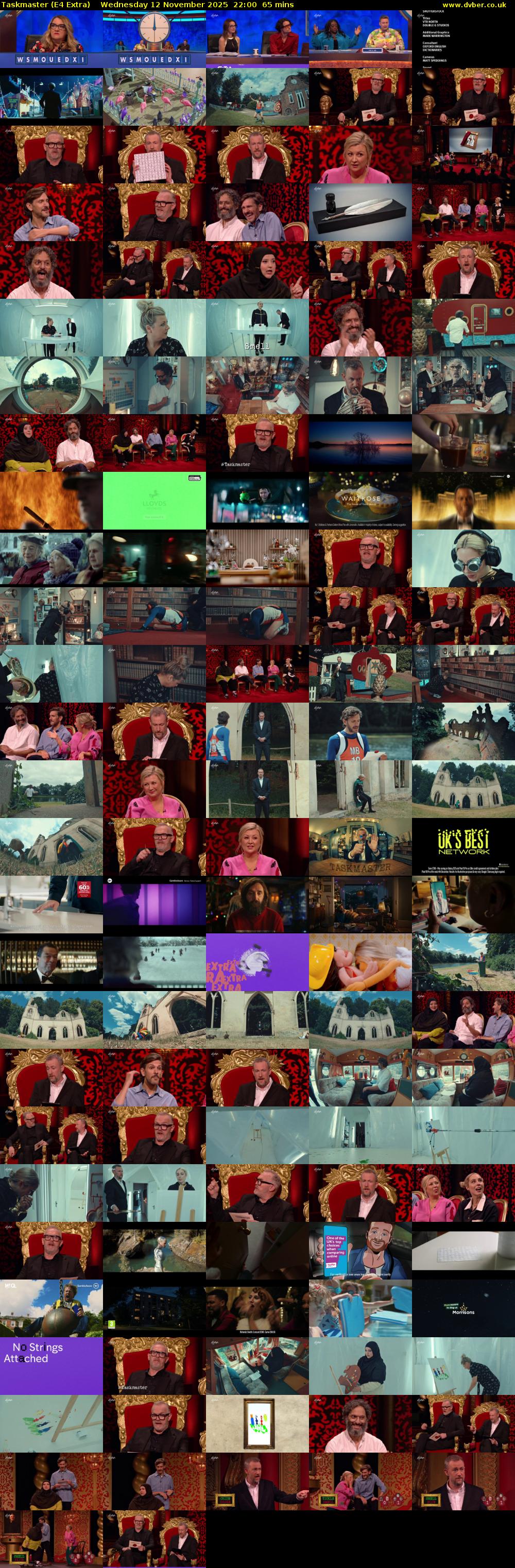 Taskmaster (E4 Extra) Wednesday 12 November 2025 22:00 - 23:05