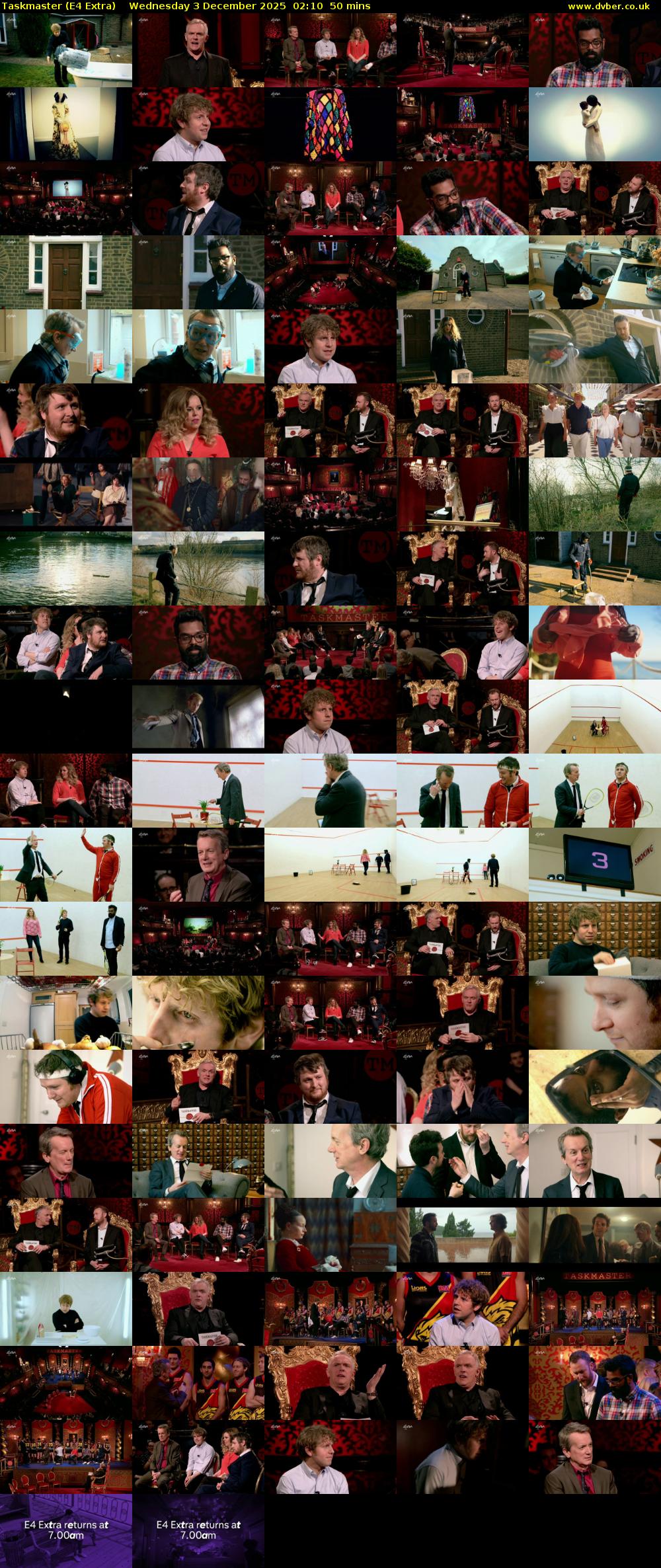 Taskmaster (E4 Extra) Wednesday 3 December 2025 02:10 - 03:00