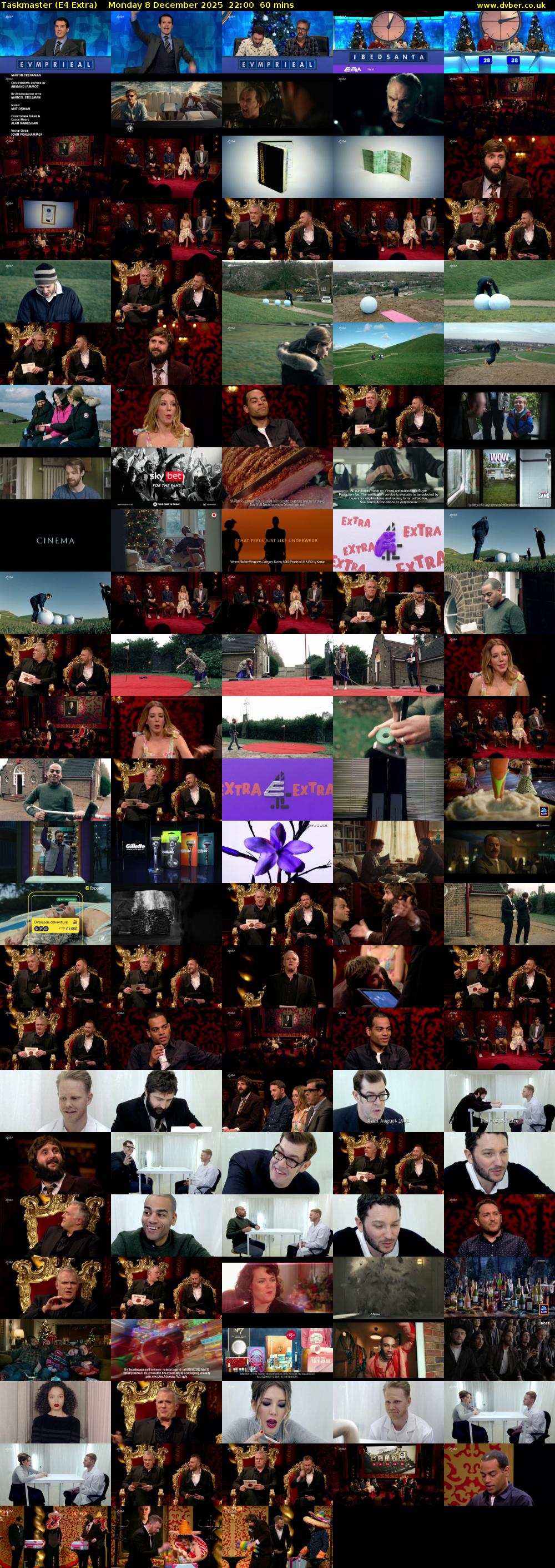 Taskmaster (E4 Extra) Monday 8 December 2025 22:00 - 23:00