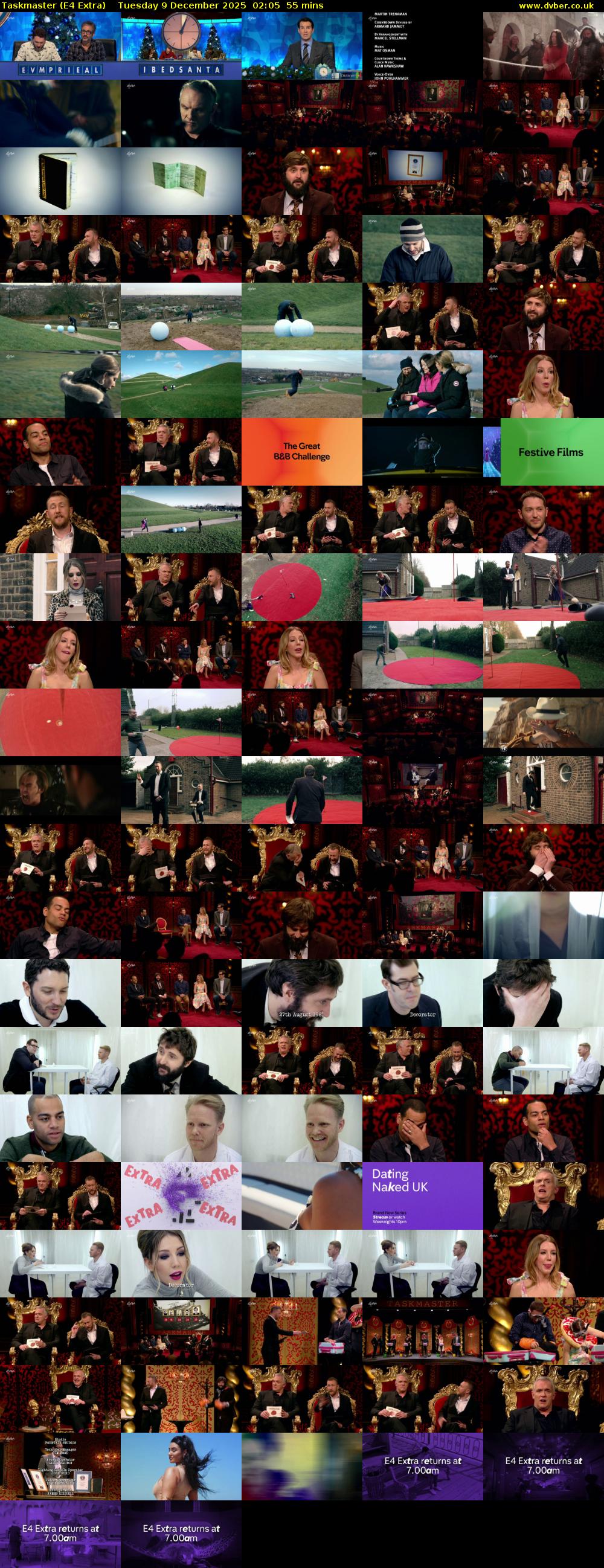 Taskmaster (E4 Extra) Tuesday 9 December 2025 02:05 - 03:00