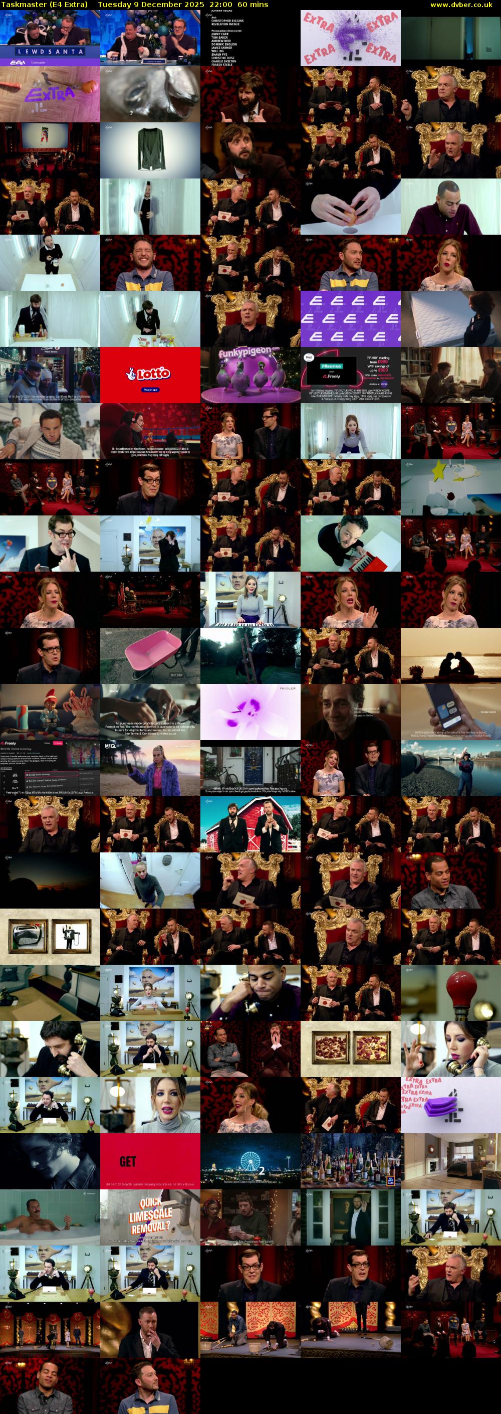 Taskmaster (E4 Extra) Tuesday 9 December 2025 22:00 - 23:00