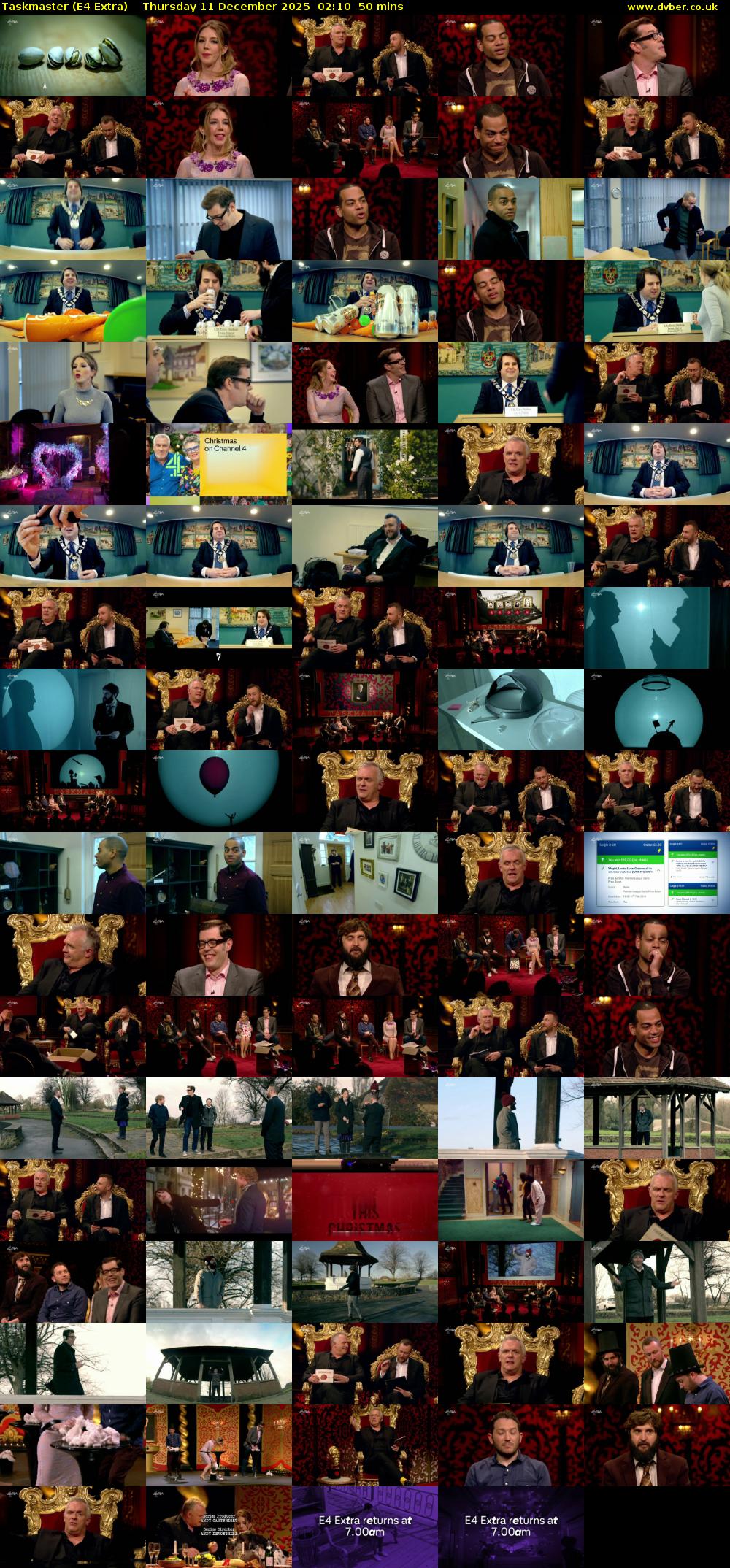 Taskmaster (E4 Extra) Thursday 11 December 2025 02:10 - 03:00