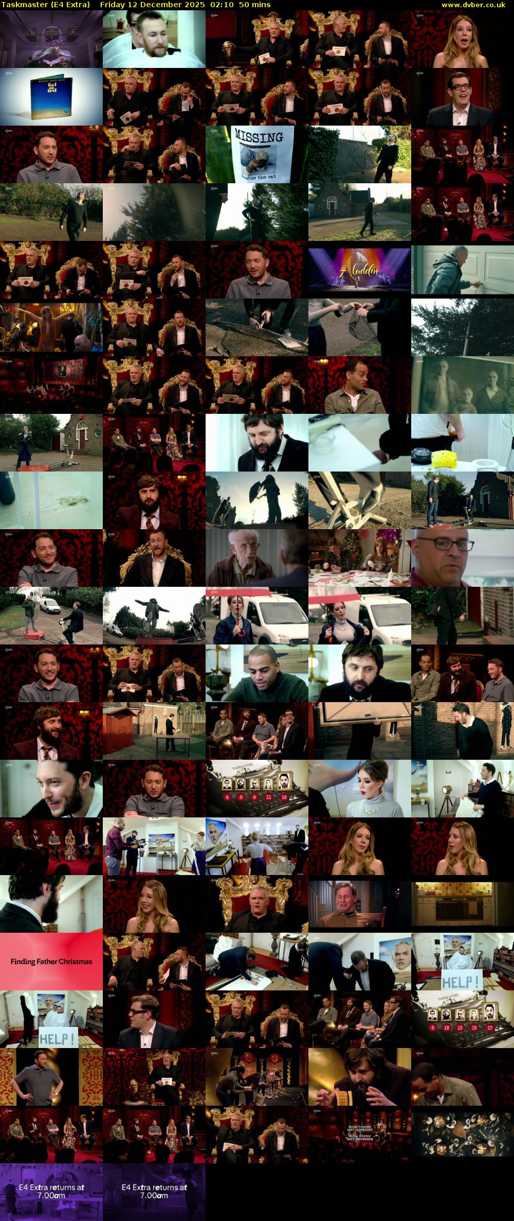 Taskmaster (E4 Extra) Friday 12 December 2025 02:10 - 03:00