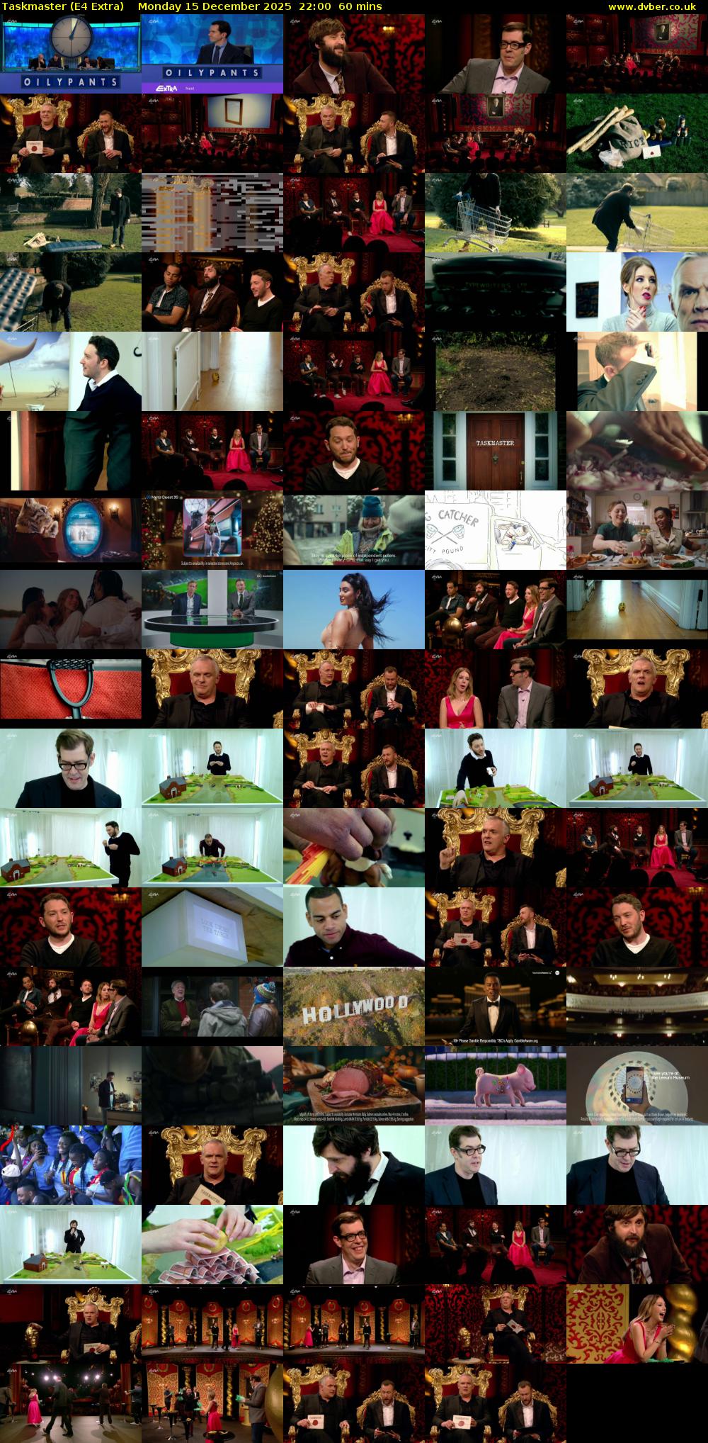 Taskmaster (E4 Extra) Monday 15 December 2025 22:00 - 23:00