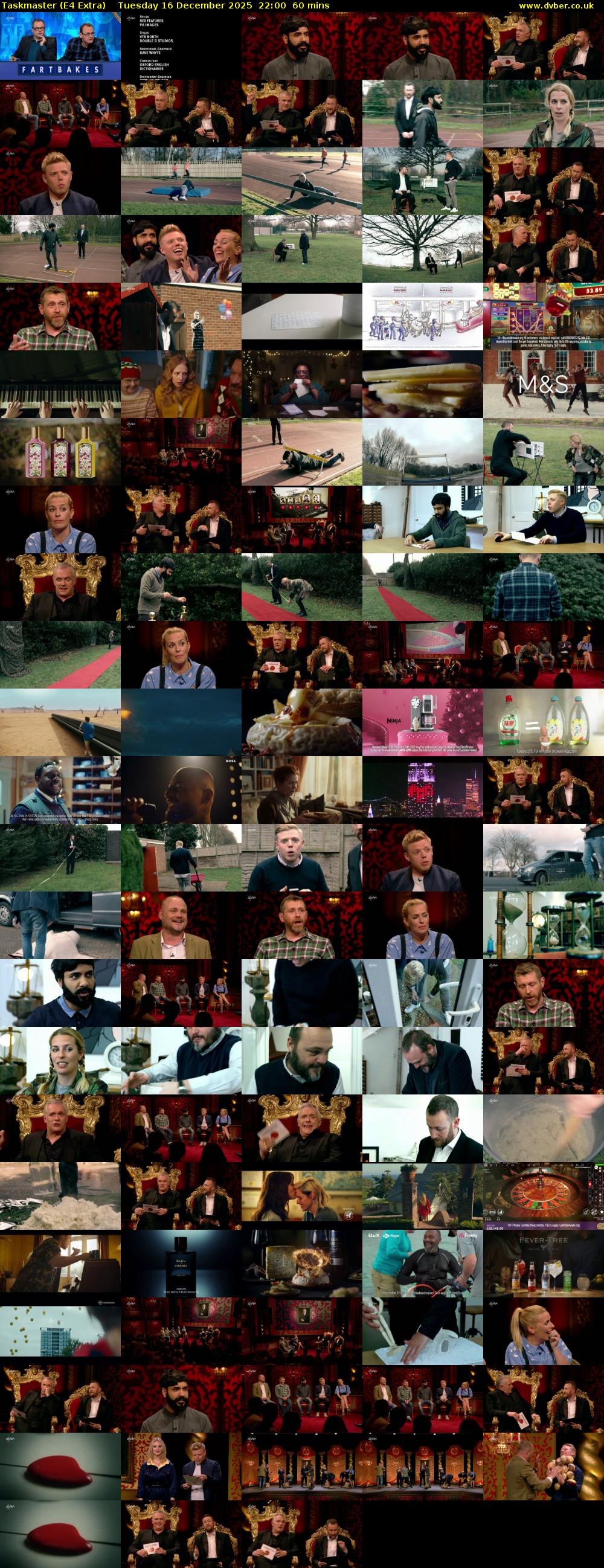 Taskmaster (E4 Extra) Tuesday 16 December 2025 22:00 - 23:00