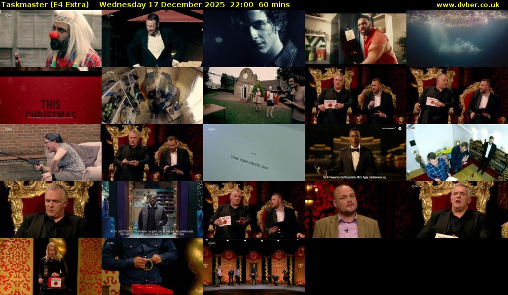 Taskmaster (E4 Extra) Wednesday 17 December 2025 22:00 - 23:00