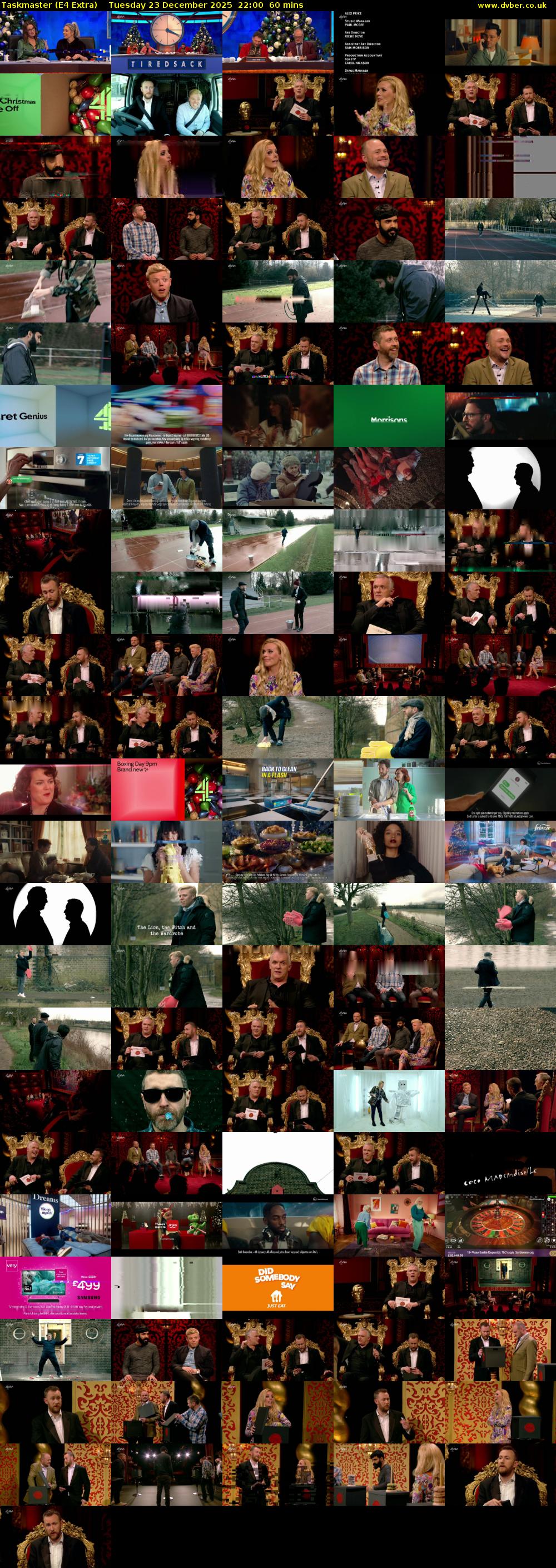 Taskmaster (E4 Extra) Tuesday 23 December 2025 22:00 - 23:00