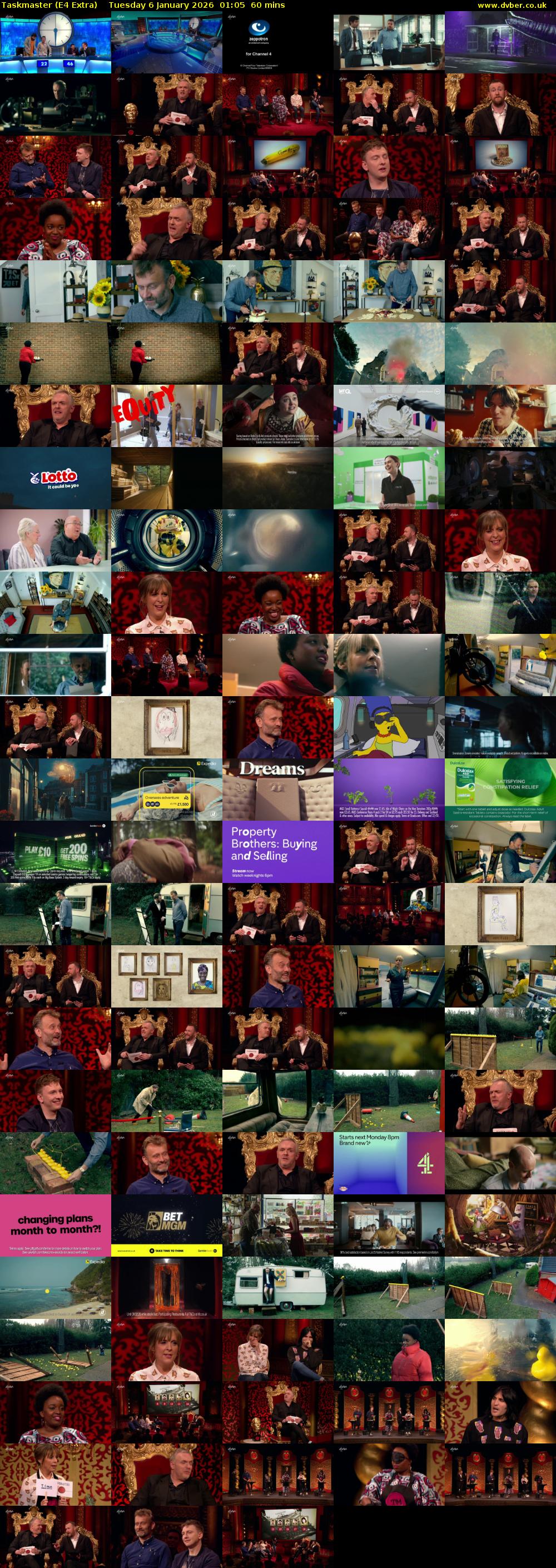 Taskmaster (E4 Extra) Tuesday 6 January 2026 01:05 - 02:05