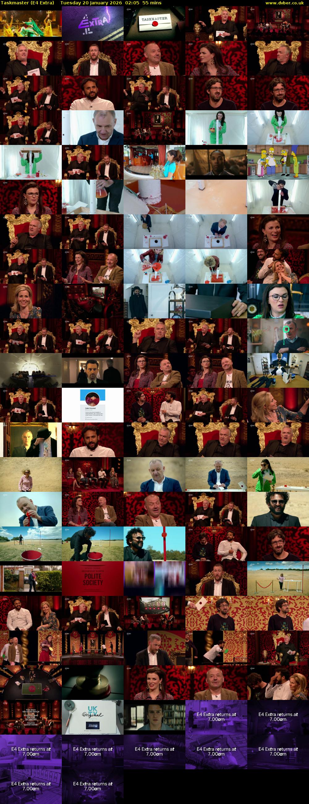 Taskmaster (E4 Extra) Tuesday 20 January 2026 02:05 - 03:00