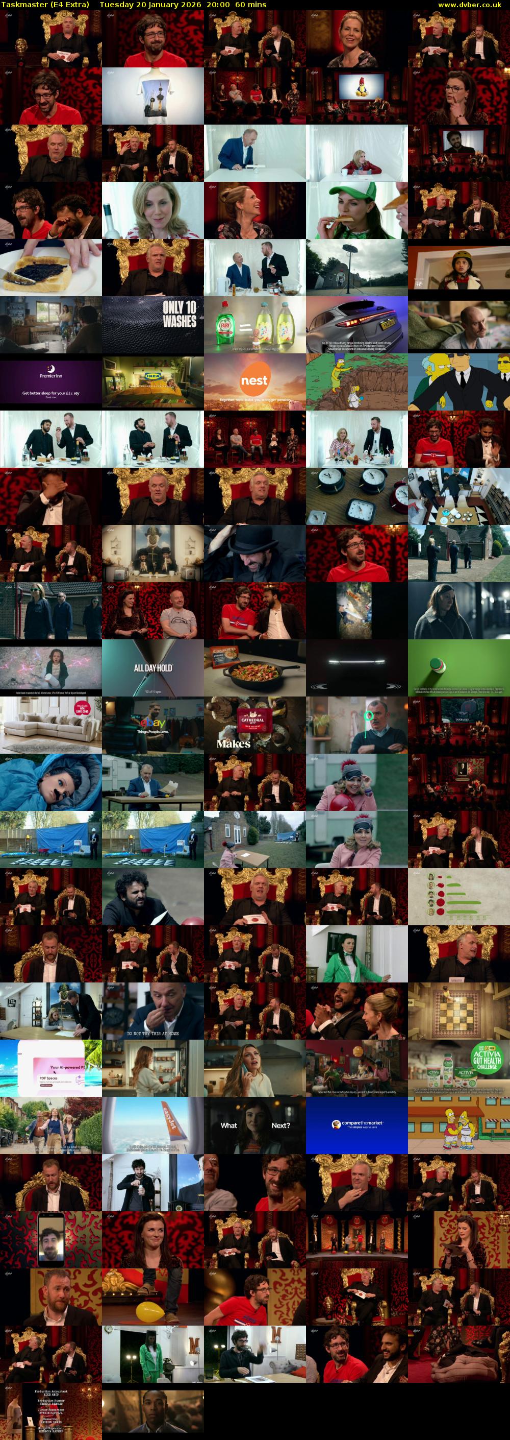 Taskmaster (E4 Extra) Tuesday 20 January 2026 20:00 - 21:00