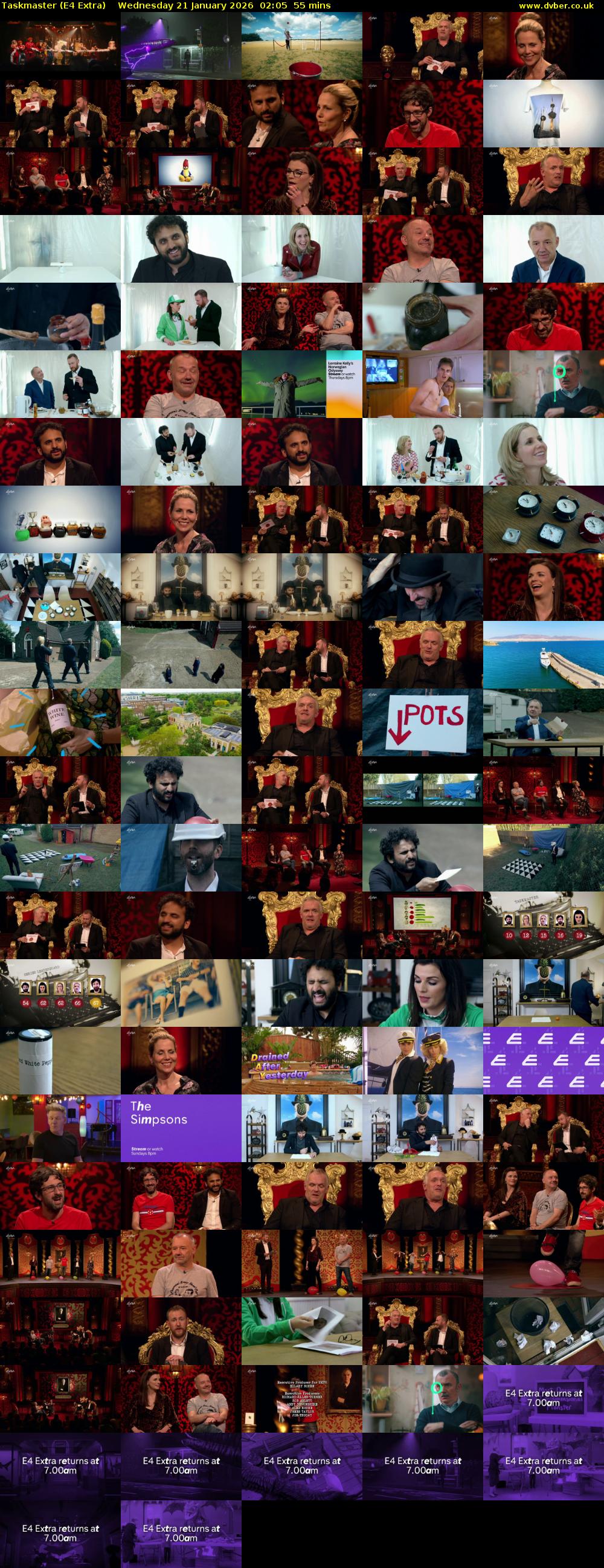 Taskmaster (E4 Extra) Wednesday 21 January 2026 02:05 - 03:00