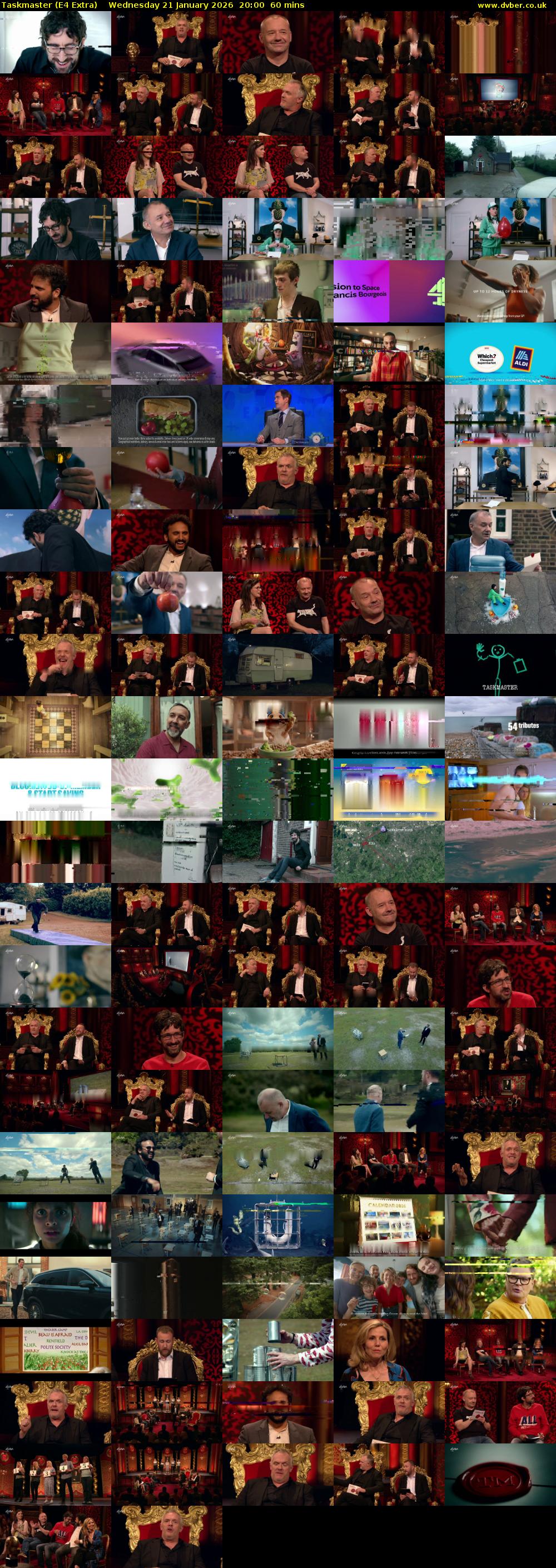 Taskmaster (E4 Extra) Wednesday 21 January 2026 20:00 - 21:00