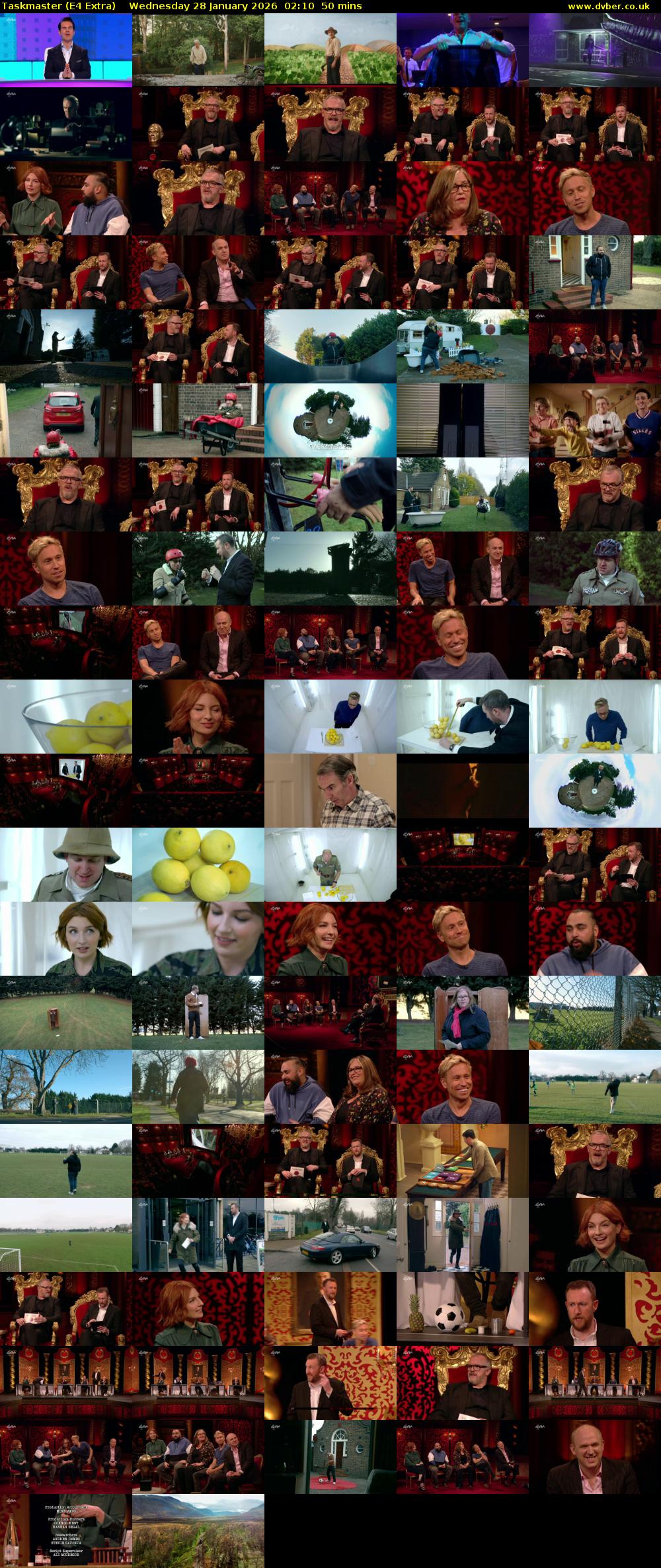 Taskmaster (E4 Extra) Wednesday 28 January 2026 02:10 - 03:00