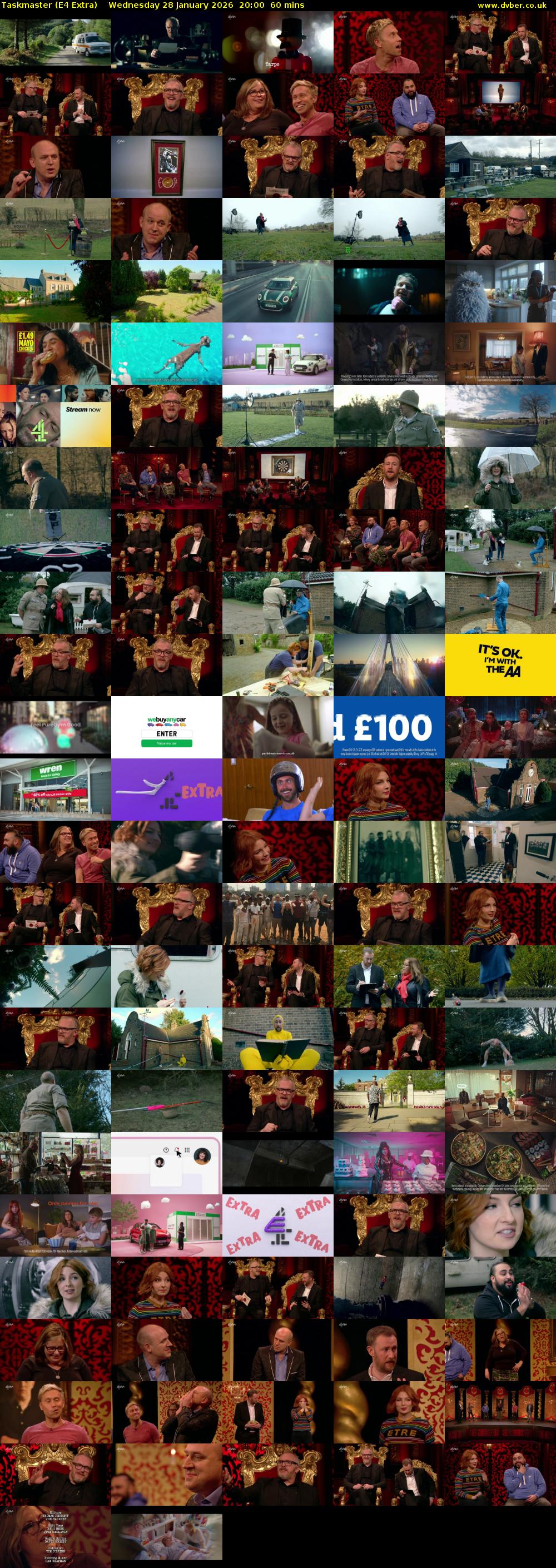 Taskmaster (E4 Extra) Wednesday 28 January 2026 20:00 - 21:00