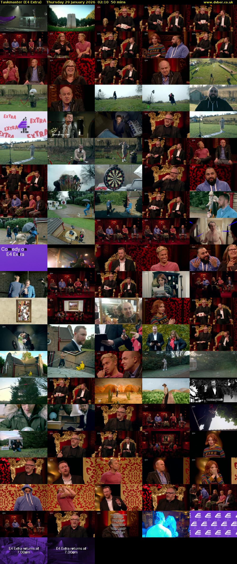 Taskmaster (E4 Extra) Thursday 29 January 2026 02:10 - 03:00