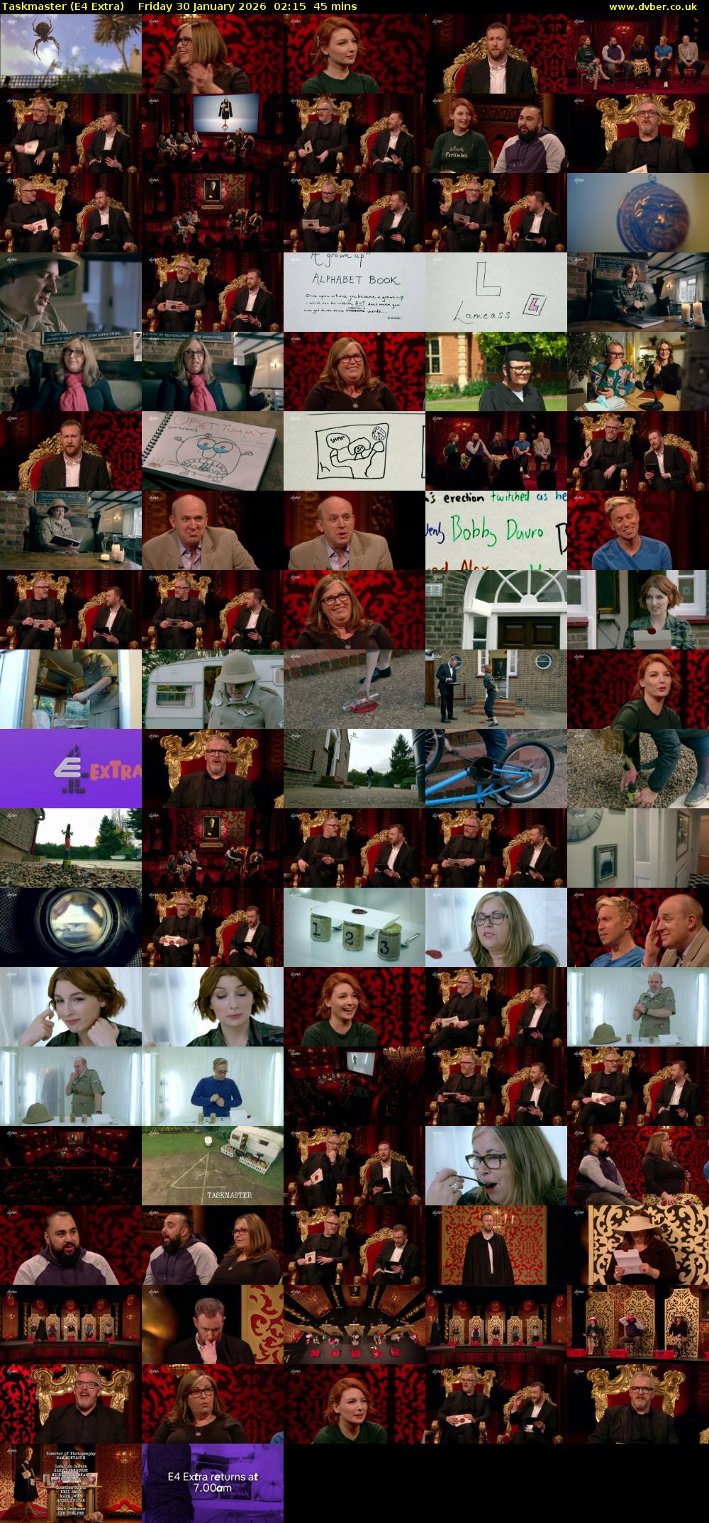 Taskmaster (E4 Extra) Friday 30 January 2026 02:15 - 03:00