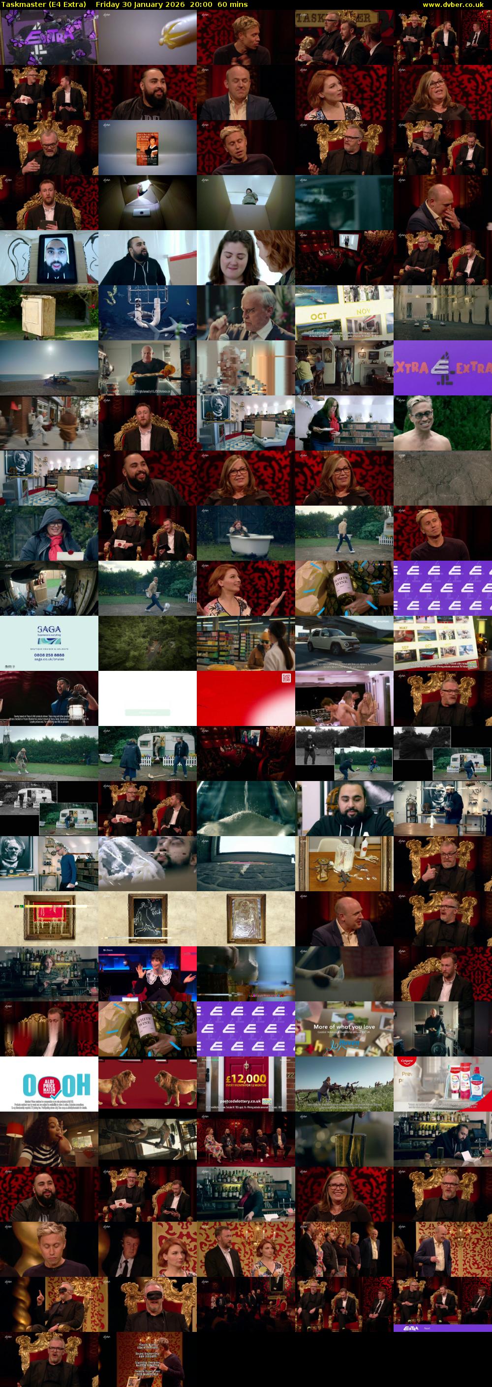 Taskmaster (E4 Extra) Friday 30 January 2026 20:00 - 21:00