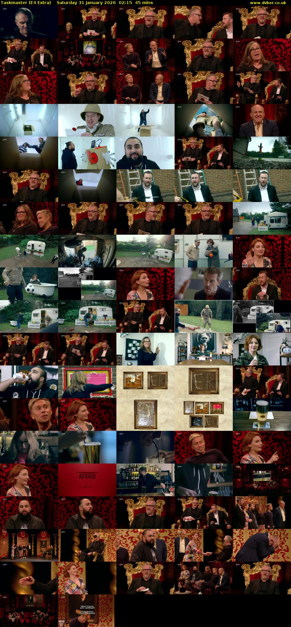 Taskmaster (E4 Extra) Saturday 31 January 2026 02:15 - 03:00